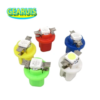شراء1000X B8.5D 509T B8.5 5050 Led 1 SMD T5 LED الأبيض سيارة مقياس سبيدو داش لمبة لوحة أداة ضوء إسفين مصباح داخلي 12 فولت