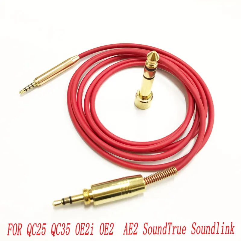 

High end Hifi Audio Weaving thread Cable For Bose QC25 QC35 OE2i OE2 AE2 SoundTrue Soundlink Headphones Cords With 6.5 adapter