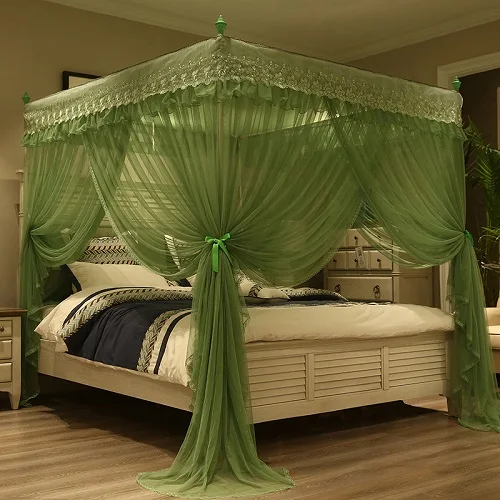 Романтическая кружевная трехдверная двуспальная кровать, москитная сетка, полный размер, украшение для дома, кровать, москитная сетка, Комплект постельного белья - Цвет: 2