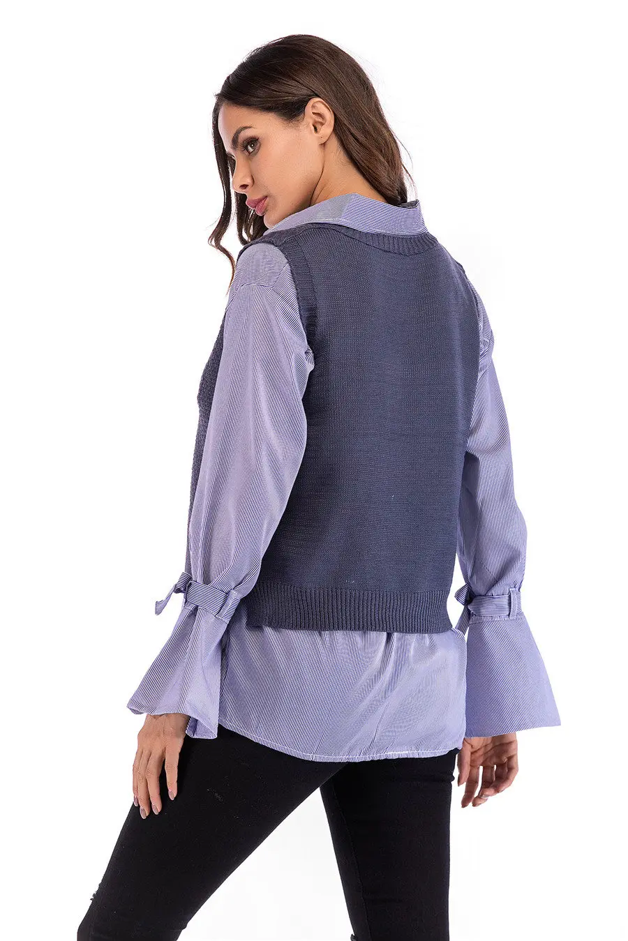 Gladiolus 2018 Fashion Knitwear Autumn Winter Sweater Women Sleeveless V-Neck Loose Knitted Waistcoat Women Vest Short Sweaters (29)