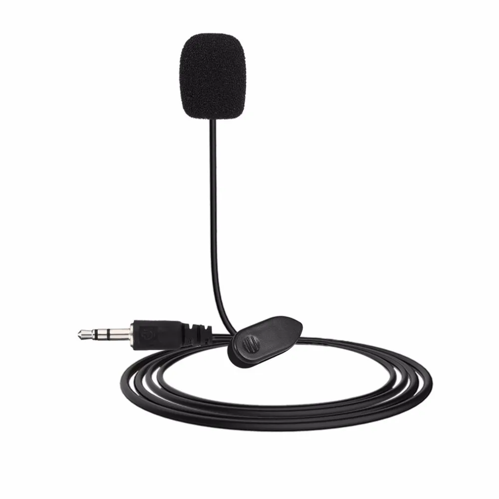 1Pcs 3.5mm Mini Studio Speech Microphone Hands Free Clip on For