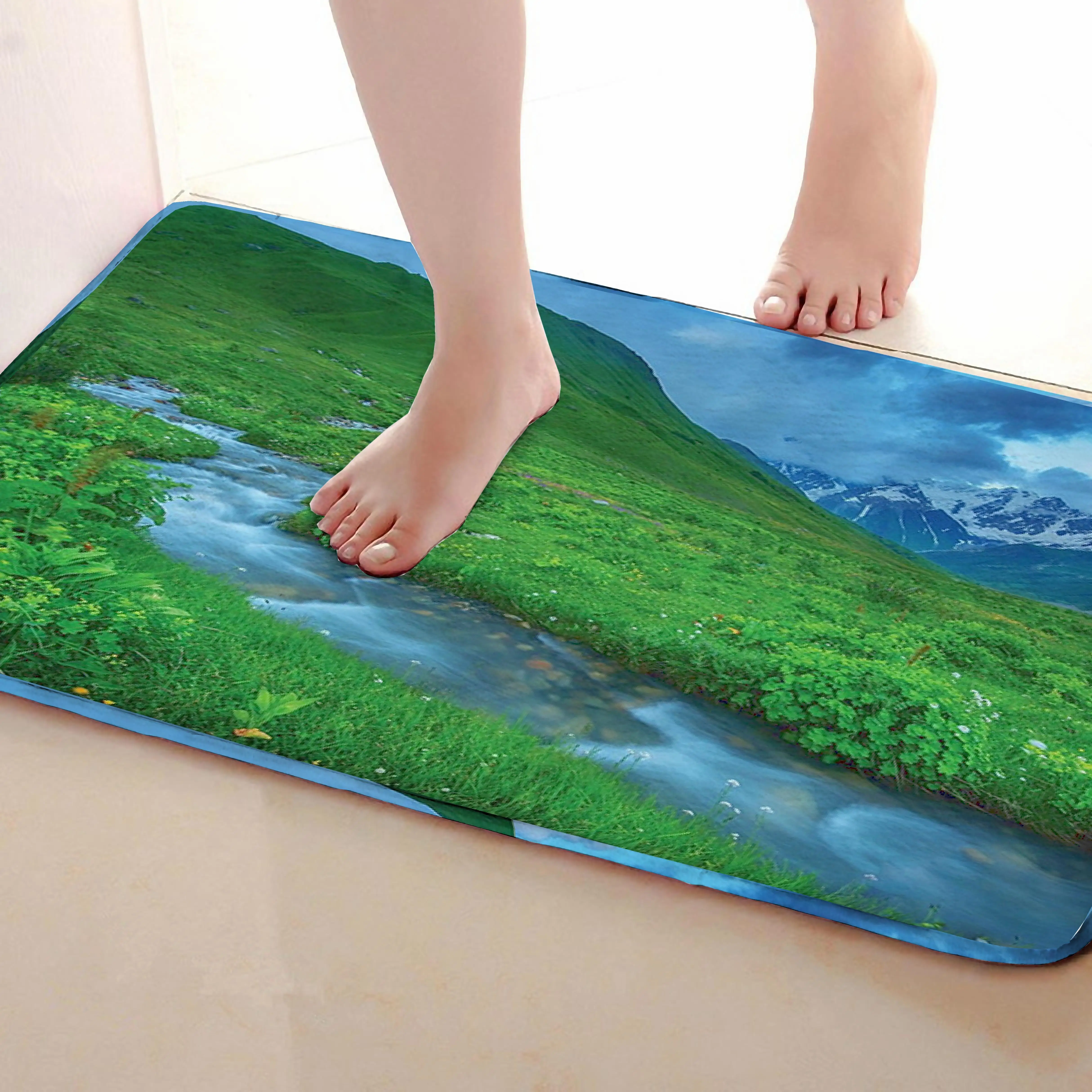 Альпийский Стиль Коврик для ванной комнаты, смешной Противоскользящий коврик для ванной, занавески для душа s аксессуары, соответствующие вашей душевой занавеске