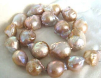 

shitou 001135 HUGE 18"13-15MM NATURAL SOUTH SEA GENUINE GOLD PINK LAVENDER PEARL NECKLACE