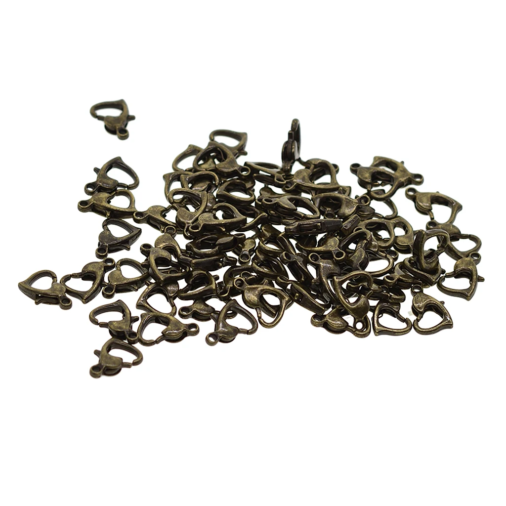 20 Pieces Novelty Heart Shaped Lobster Claw Clasps Fastener Hook For Necklace Bracelet Chain Jewelry Findings DIY Handmade Craft
