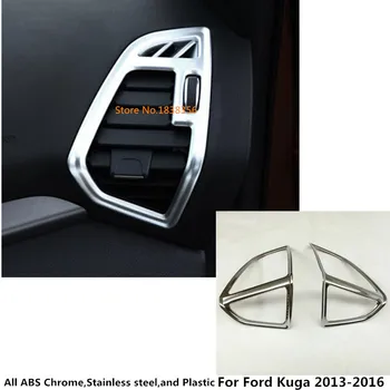 

Car Inner Garnish Cover Detector Trim Front Side Air Conditioning Outlet Vent 2pcs For Ford Kuga Escape 2013 2014 2015 2016