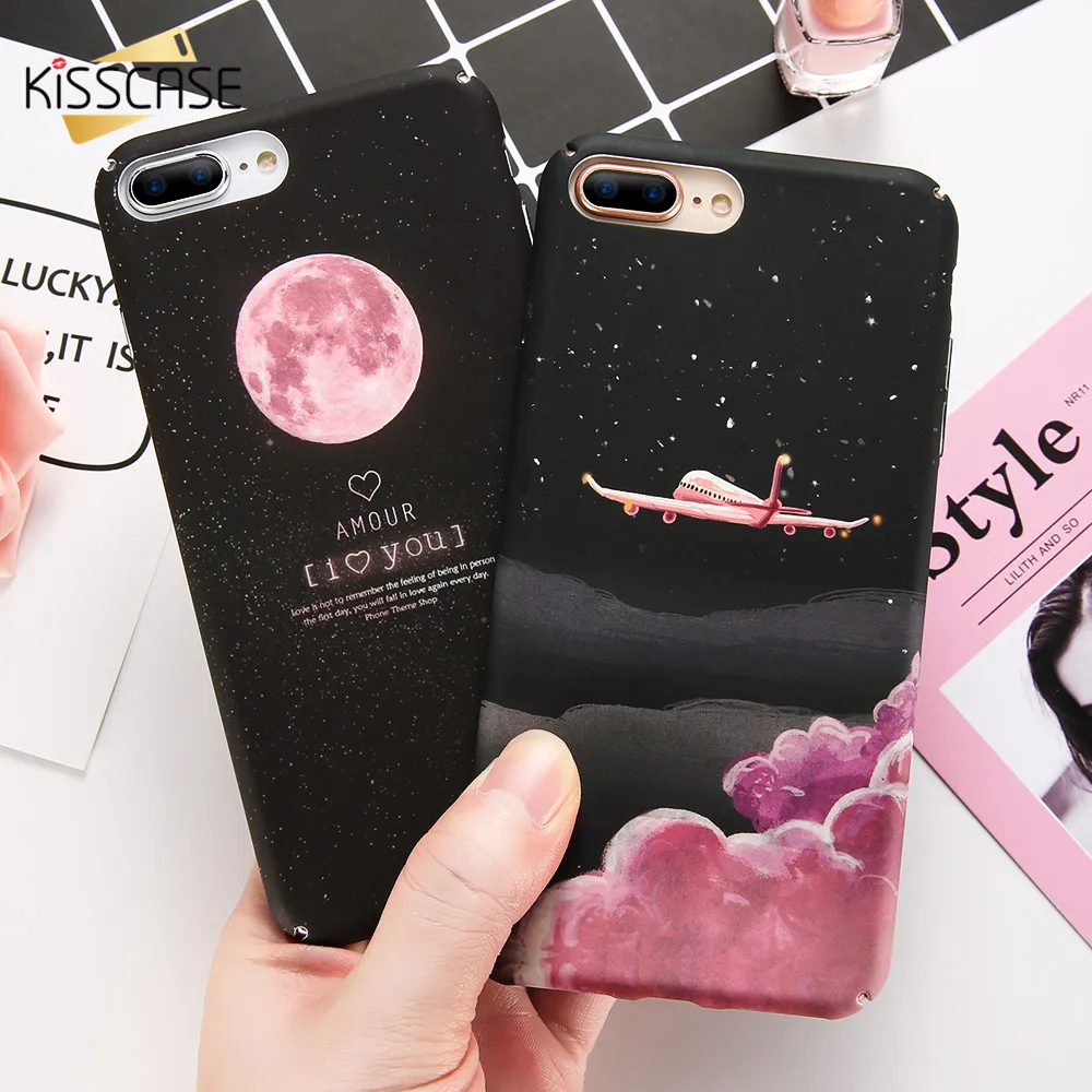 

KISSCASE Matte Case For iPhone 7 6 S 8 Plus XS Max Xr Cover Starry Night Hard PC Case For iPhone SE 5S 5 X Phone Covers Capinhas