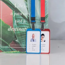1 шт. алюминиевый вертикальный держатель для карт рукав визитная карточка ID бейдж ремешок-держатель