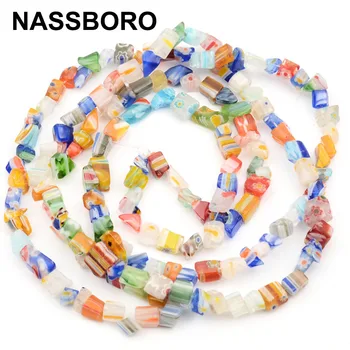 

Colorful Irregular Gravel Glass Beads Flower Charms Chips Stone Beads For Jewelry Bracelet Making DIY Accessories 78cm Strand