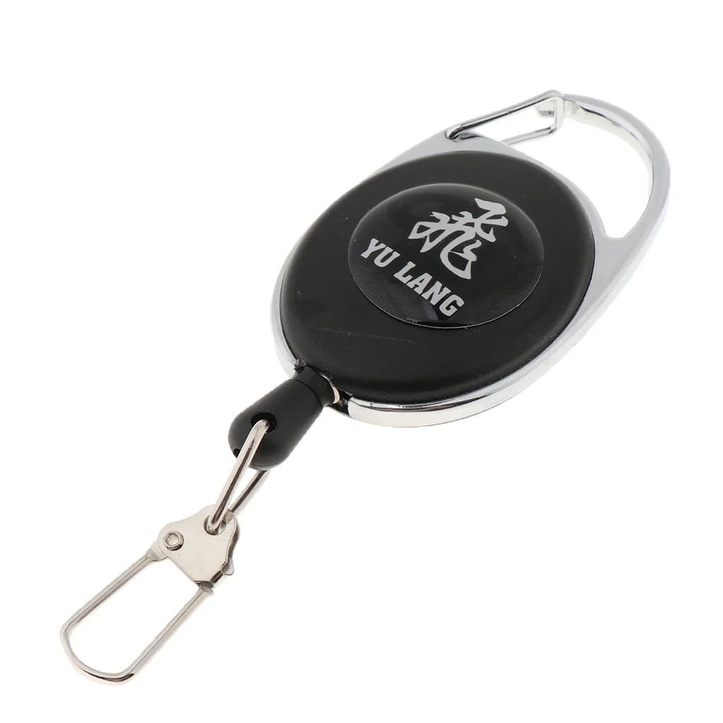 Perfeclan Outdoor Retractable Key Chain Badge Holder Ring Clip 17 inch Nylon Line Keychain Hiking Anti Lost Waist Belt Hook 