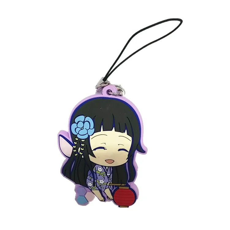 Yui Kawaii Girl Rubber Mascot Swing Keychain Sword Art