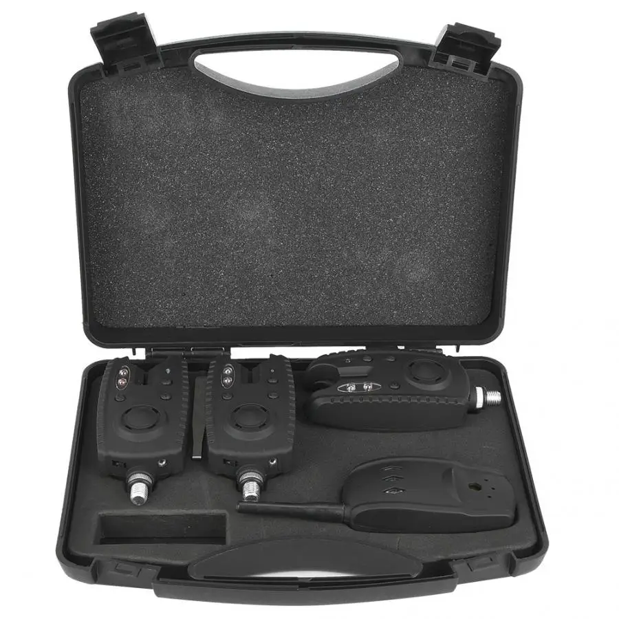 

New Portable Outdoor Portable Fishing Fish Bite Alarm Rod Bell Ring with 1 Transmitter 3 Receiver For Fishing Tools