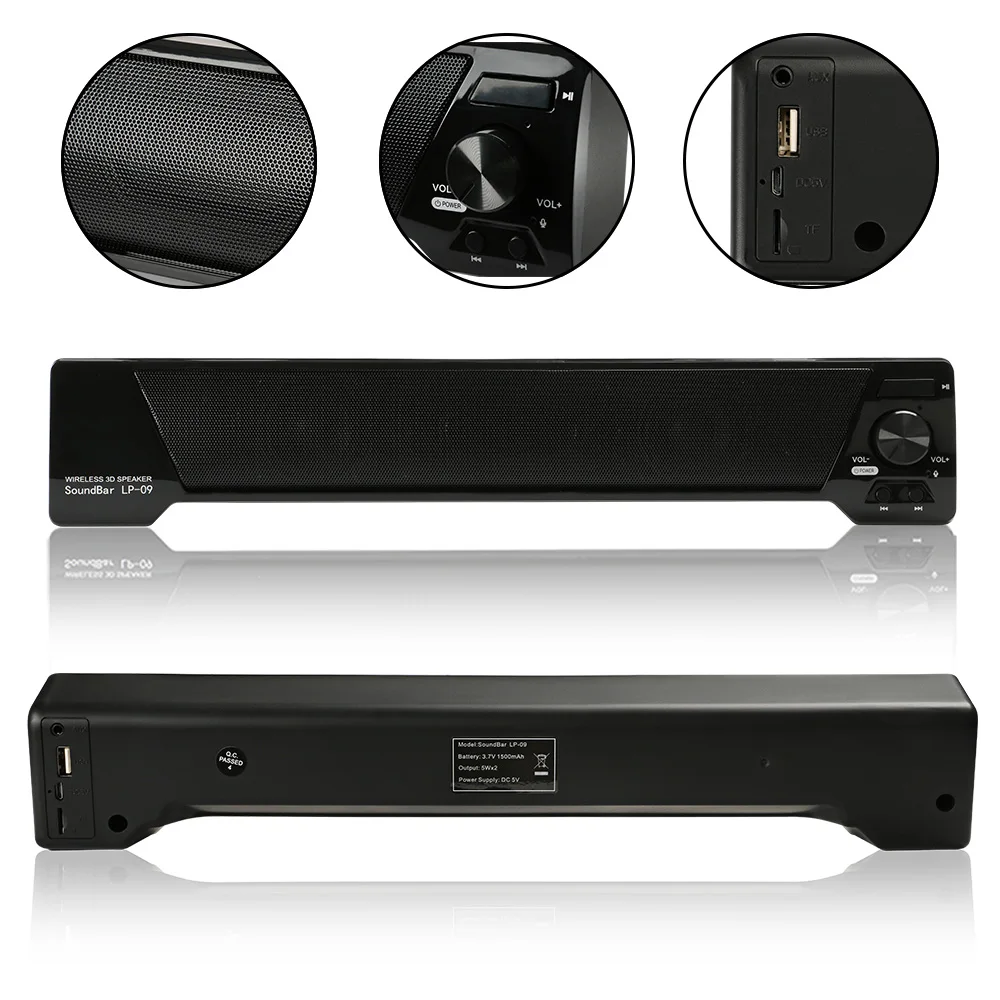 Bluetooth ТВ Soundbar тонкий колонка беспроводная звуковая панель колонки для компьютера