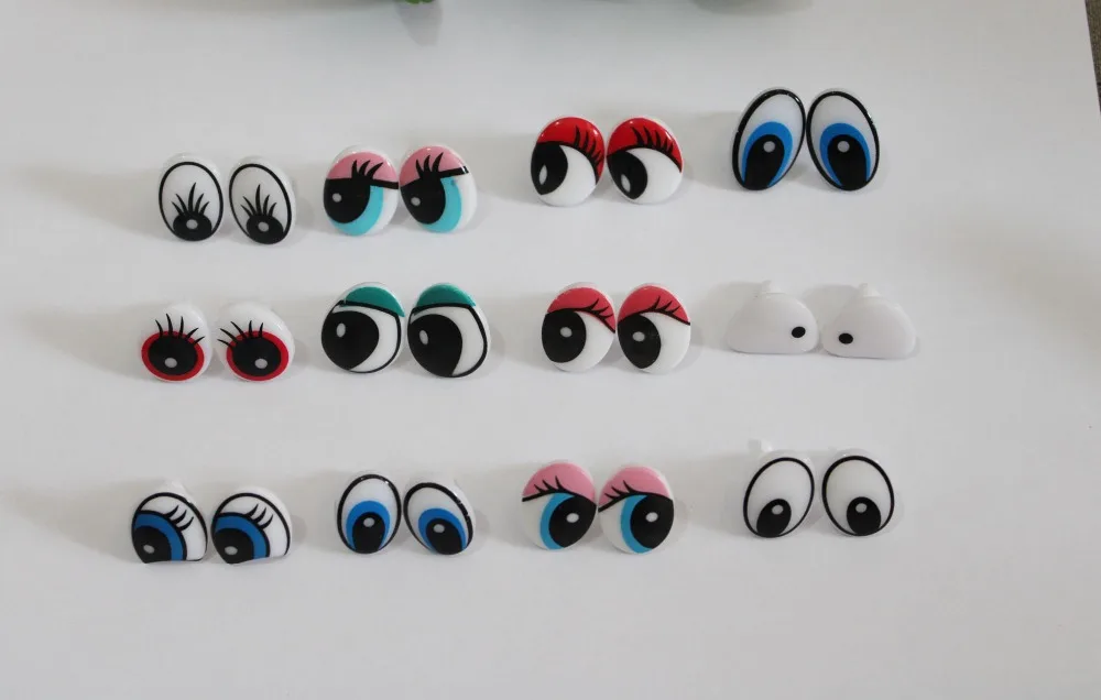 24pcs/lot mix styles cartoon plastic safety toy eyes& washer for diy plush doll-12 styles option