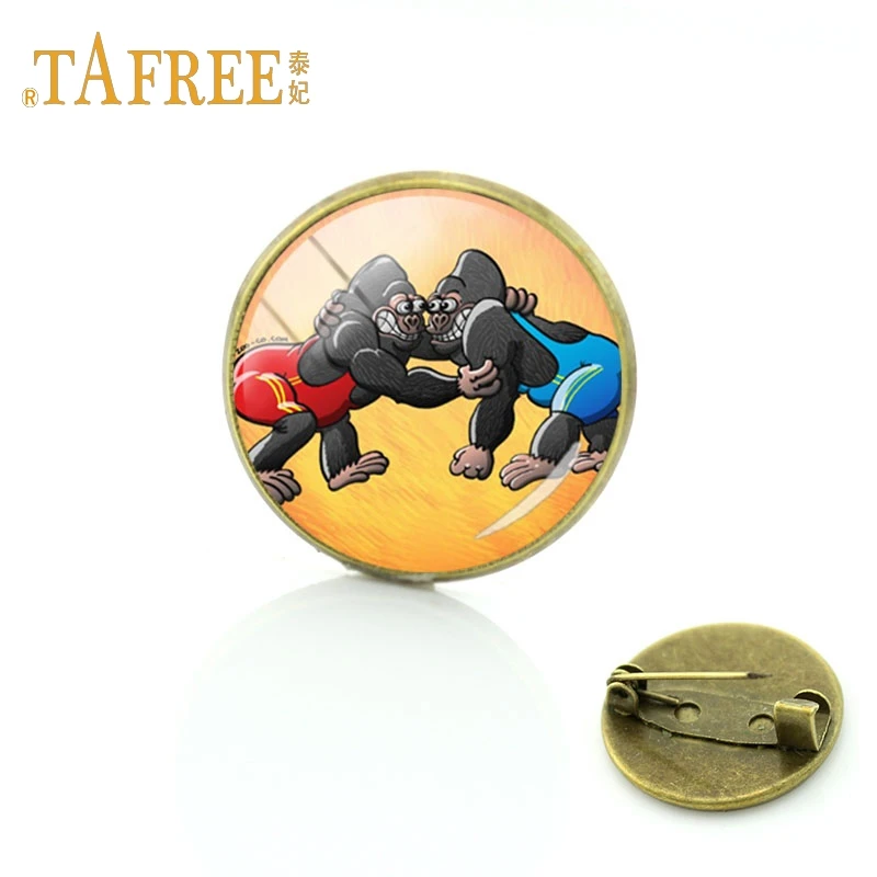 Женская Брошь TAFREE винтажный стеклянный кабошон ручной работы с простым узором
