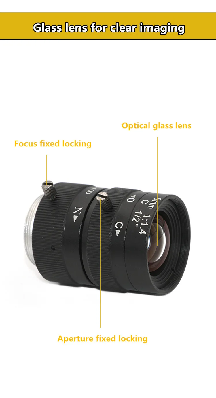 Glass lens for clear imaging