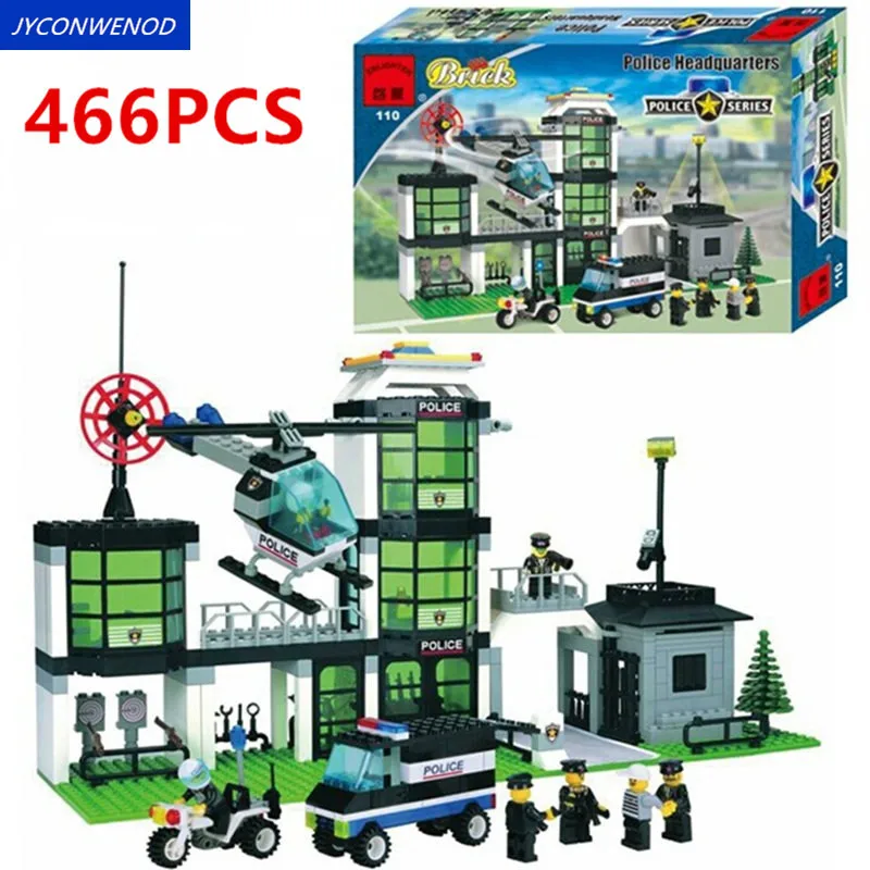 Small particles City Police Station Motorbike Helicopter Model Building Blocks Bricks kids Educational toys | Игрушки и хобби
