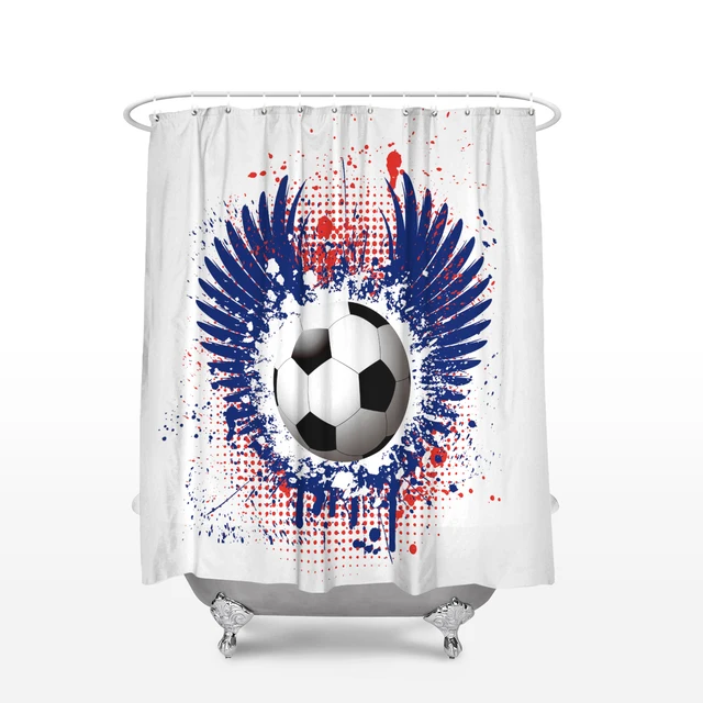 Charmhome Fabric Shower Curtain Home Decor Bathroom Accessories Charmhome Fabric Shower Curtain Home Decor Bathroom Accessories Soccer Football Pattern Waterproof Polyester Bath Curtains