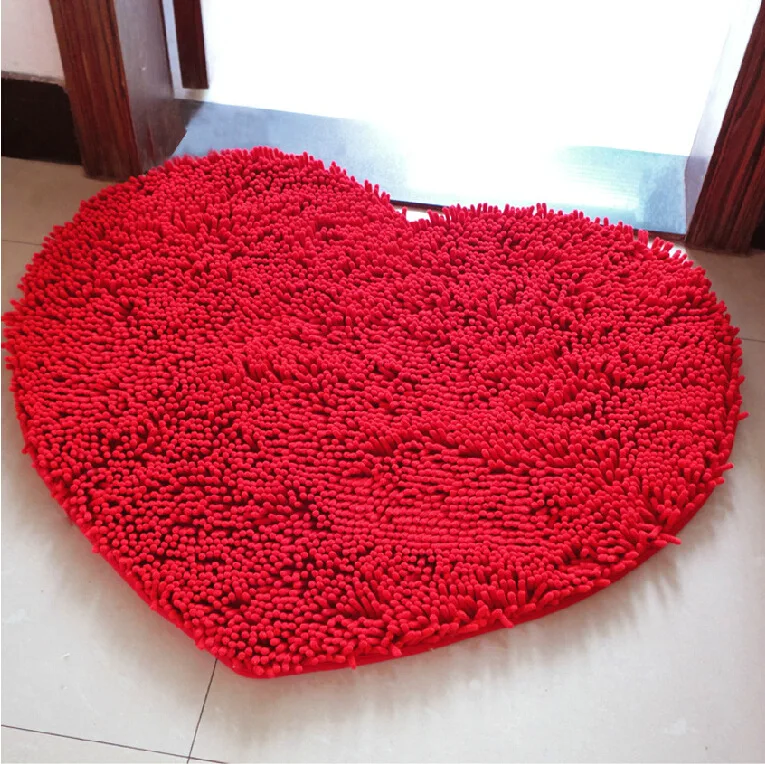 1pcs Home Decor Products Fluffy Red Love Heart Bedroom Rug Carpet Floor