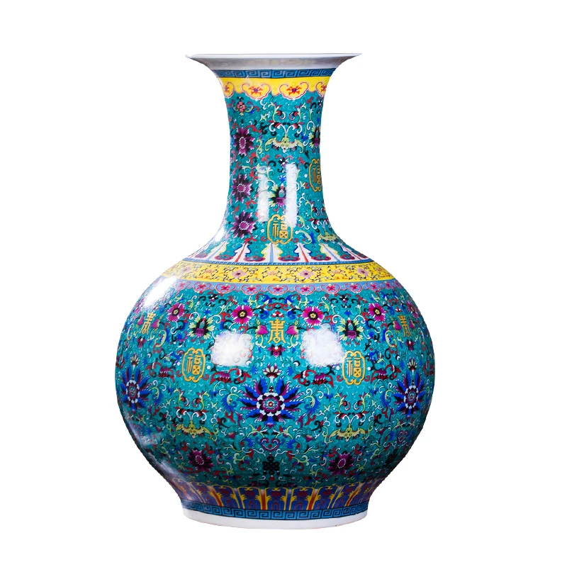 Jingdezhen керамическая ваза для украшения гостиной покрытая эмалью ваза|Вазы| |