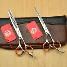 1008Z 2 шт. 6,0 дюйма 17,5 см фиолетовый дракон Топ QALITY Парикмахерские ножницы Серебристые ножницы для резки Thinning ножницы для волос