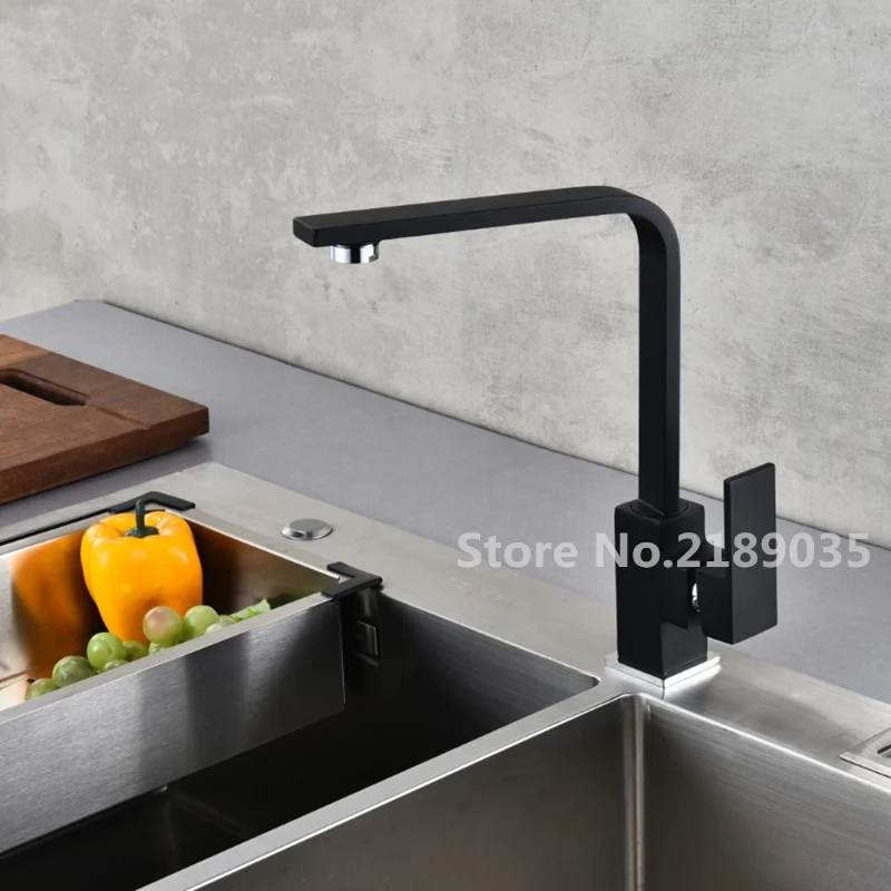 Spray paint Swivel Kitchen Faucet Brass material Cozinha Torneira Deck Mounted Single Hole Faucets Mixer Tap 360 Degree Rotate