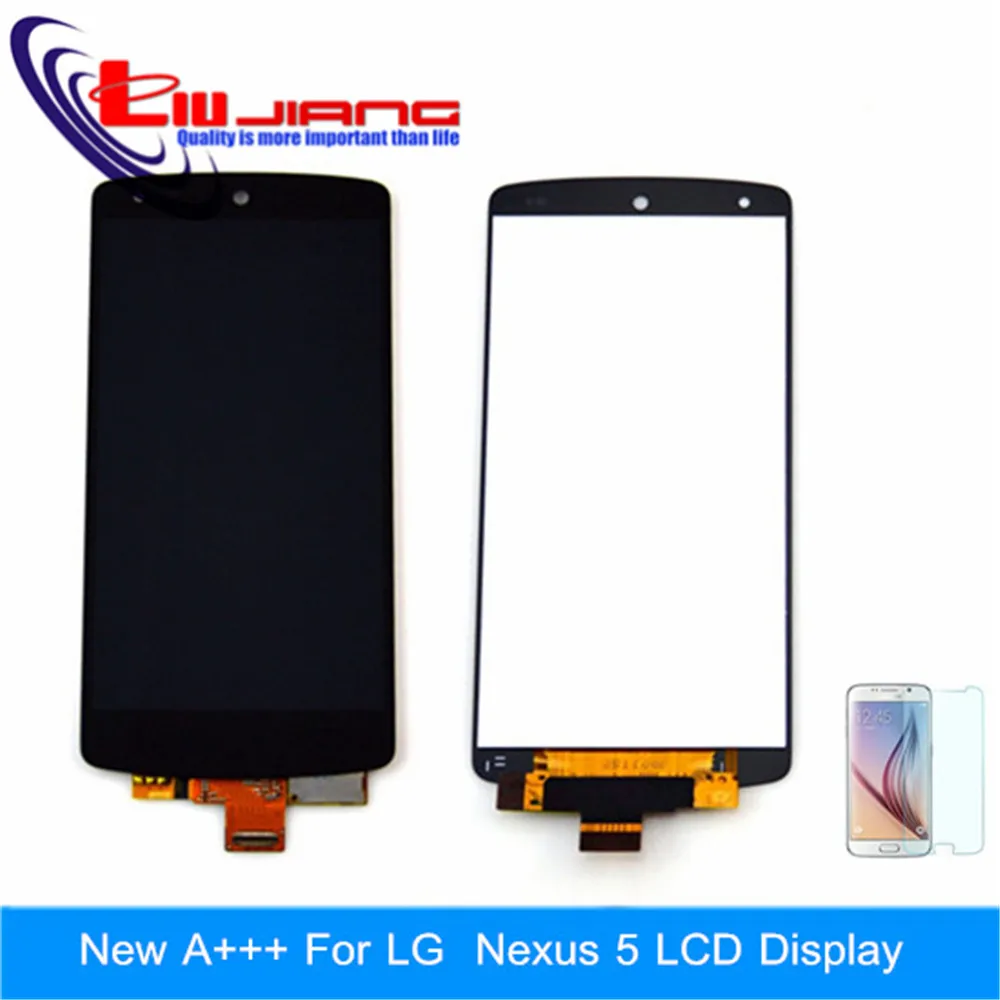 

10pcs New A+++ LCD Display Touch Digitizer Screen Assembly Replacement For LG Nexus 5 D820 D821 Black +LCD stickers DHL EMS