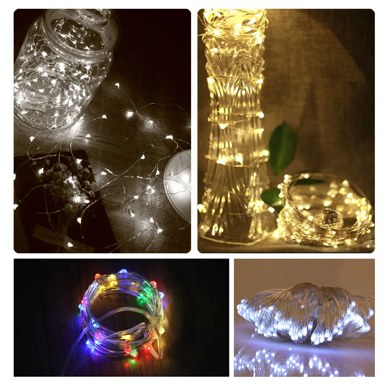 

Fairy String Lights Battery Operated Waterproof 2m 5m 10m 100 LED String Lights Copper Wire Firefly Holiday Lights strip