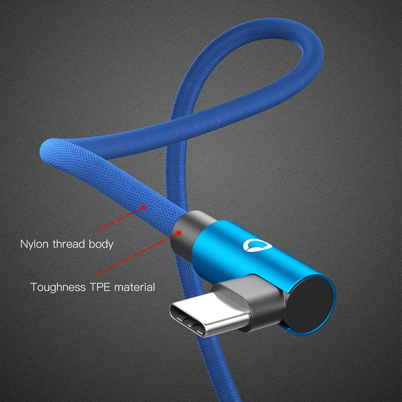 PZOZ usb type C 90 градусов быстрая зарядка usb c кабель type-c кабель для передачи данных зарядное устройство usb-c для samsung S9 s8 Note 9 huawei mate 20 Pro