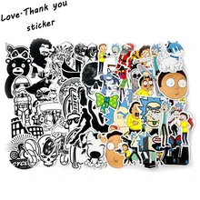 95pcs lot35PCS Rick and Morty 60PCS Black and White Stickers Waterproof PVC Fashion Laptop Skateboard Bike
