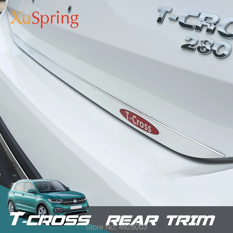 

Car Rear Trunk Tail Box Door Bottom Trim Strips Stickers Garnish for Volkswagen VW T-cross Tcross 2019 Car-styling
