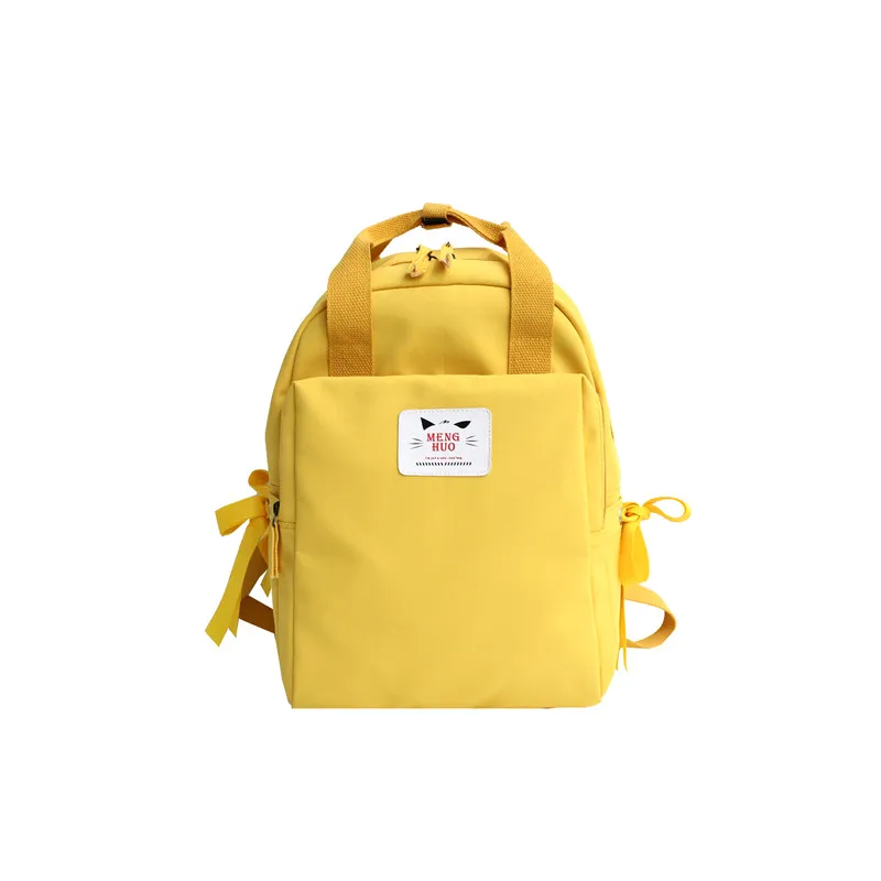 Повседневный милый женский рюкзак с маленьким розовым бантом, рюкзаки для девочек-подростков, школьная сумка, Mochilas Feminina, рюкзак Mochilas Mujer - Цвет: Цвет: желтый