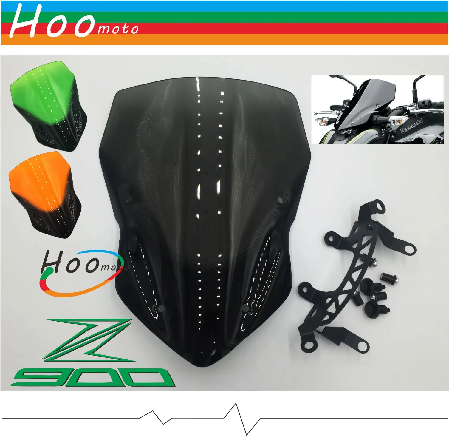 

For Kawasaki Z900 Z 900 2017 Motorcycle Accessories Windshield Windscreen black