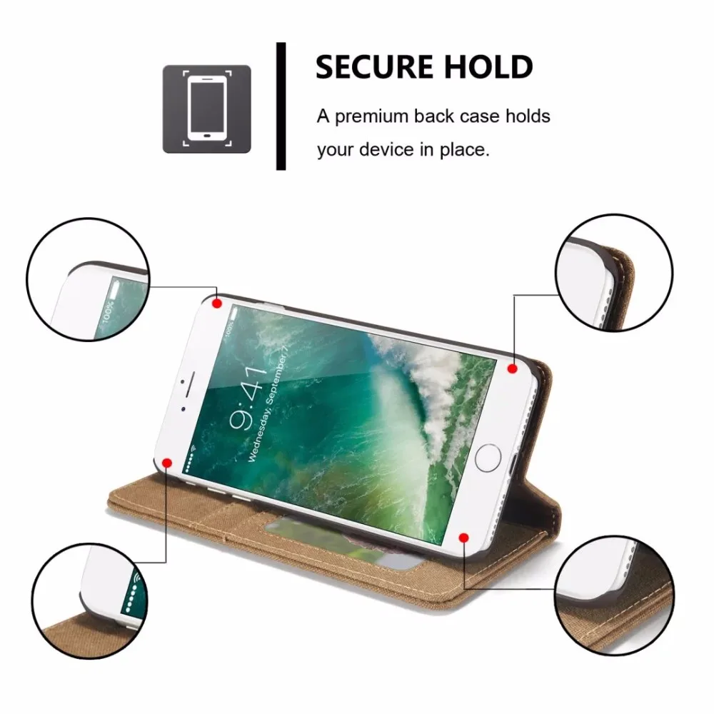 Original CaseMe Retro Canvas Wallet Phone Case For Apple Iphone 7 7 plus Flip Protect Cowboy Cases Cover flip mobile phone bags  (10)