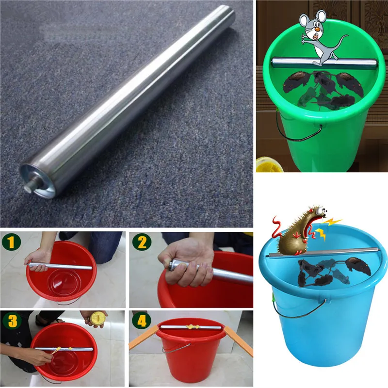 New Mice Trap Log Roll Into bucket Rolling Mouse Rats Stick Rodent Trap