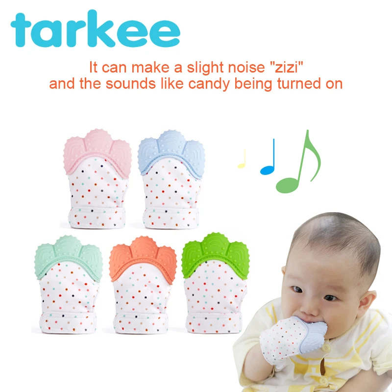 US Baby Kid Safe Fingers Teether Molar Gloves Soft Teething Mitten Silicone Toys