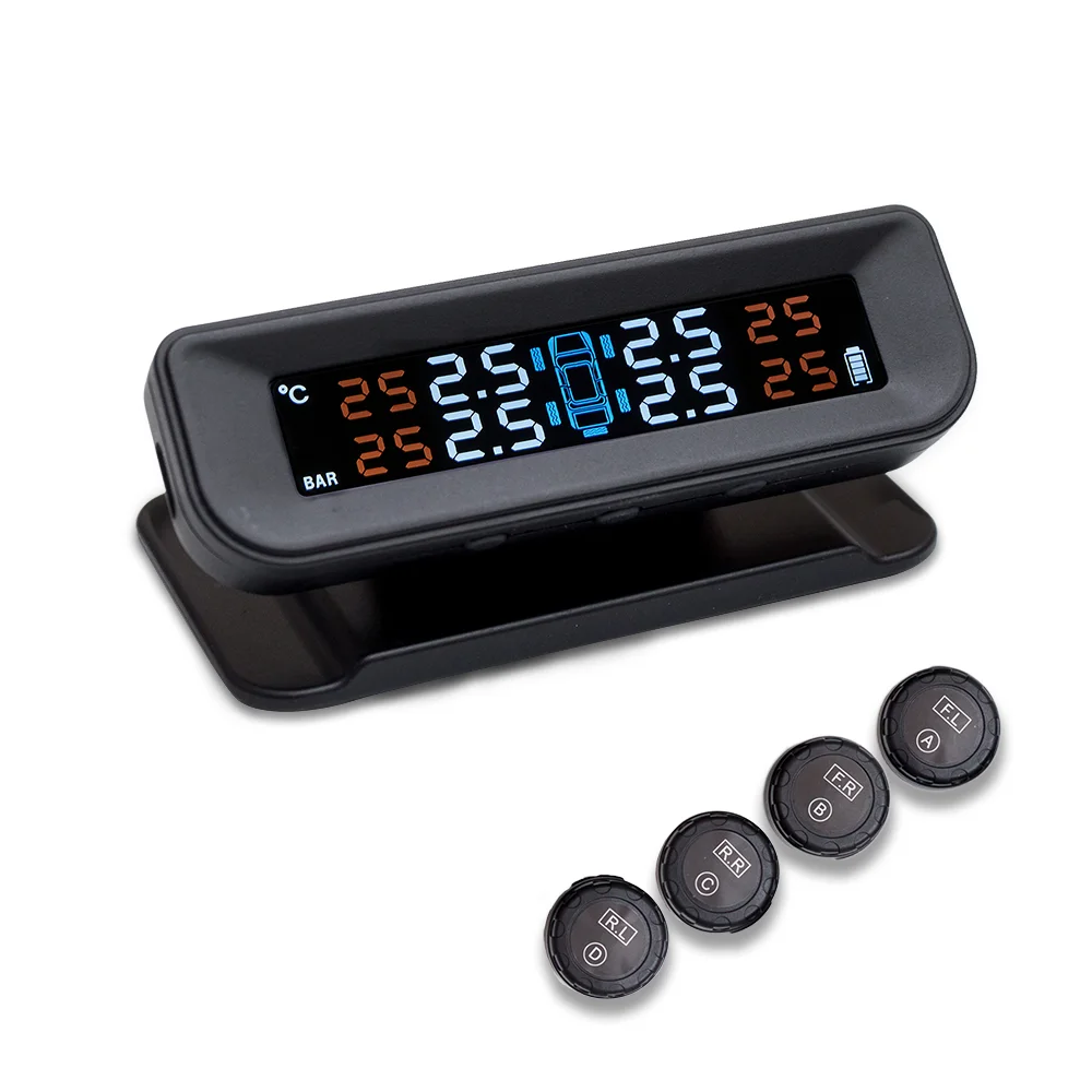 Система контроля давления в шинах на солнечных батареях TPMS 4 внешний датчик