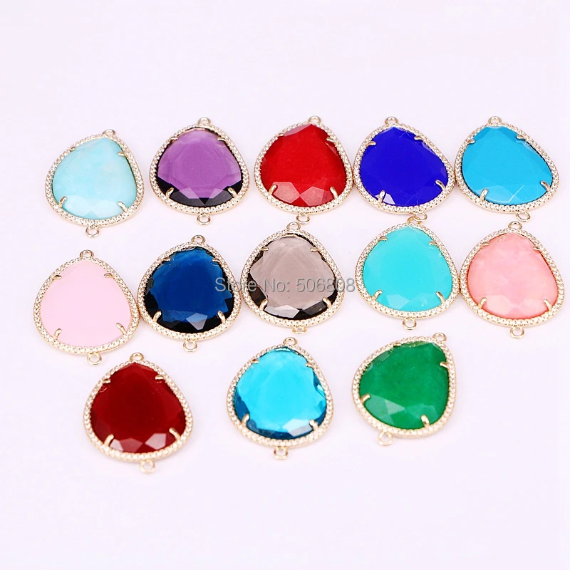 

10PCS ZYZ178-0206 Micro Pave CZ faceted crystal stone spacer connector Beads, jewelry accessories