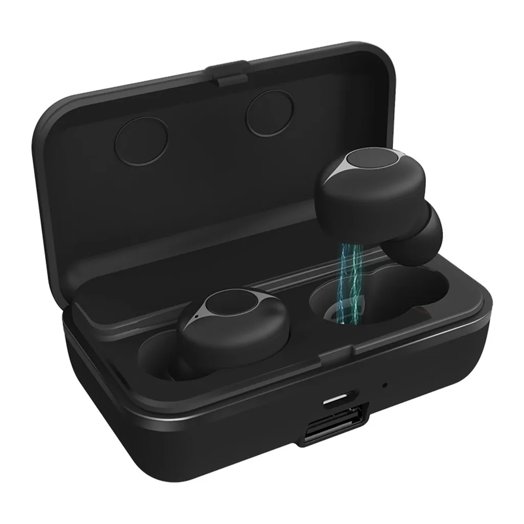 VOBERRY новые беспроводные наушники Bluetooth 5,0 наушники-вкладыши 20 H Playtime глубокий бас 3D стерео с зарядным чехлом 118A - Цвет: BK