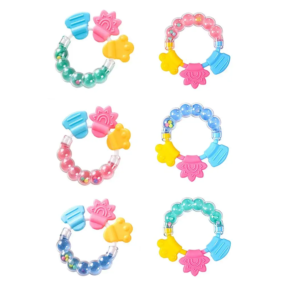 

Baby Cartoon Rattle Teether Educational Mobiles Toys Teeth Biting Baby Rattle Toy Silicone Handbell Safe And Non-toxic Baby Toys