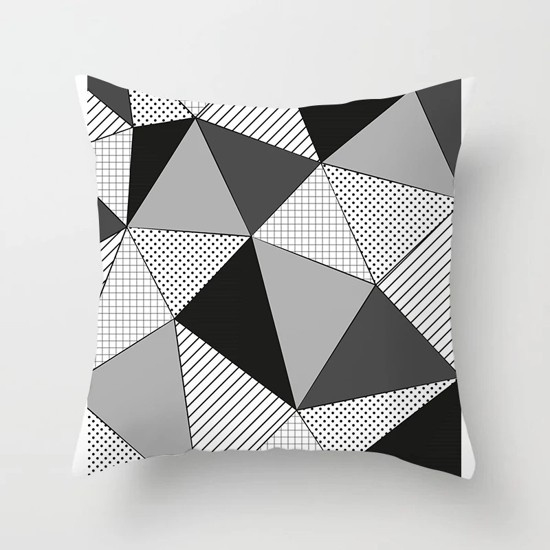 Купить 5 получить 1 бесплатно черно-белый геометрический абстрактный декоративный чехол для подушки s полиэстеровый чехол для подушки геометрический чехол для подушки