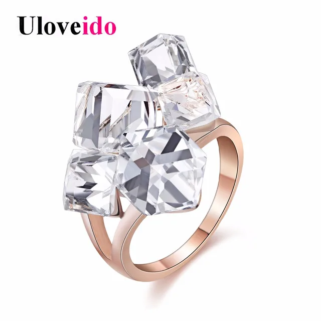 Uloveido Rose Gold Color Rings for Women Women's Ring Female Sale Cubic Zirconia Uloveido Rose Gold Color Rings for Women Women's Ring Female Sale Cubic Zirconia