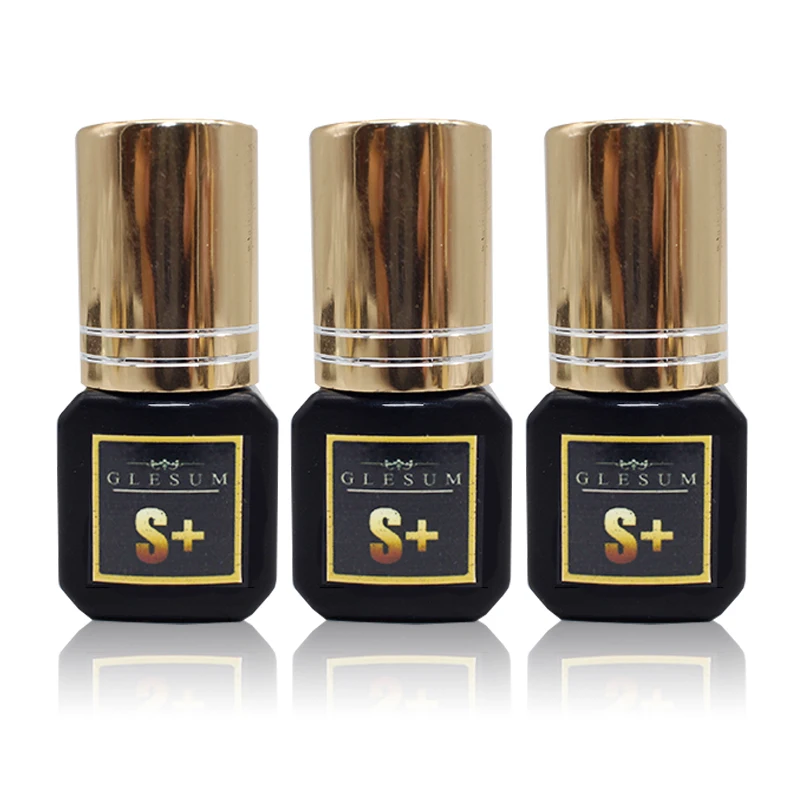 

GLESUM Fast Dry 1-2 Sec 3 pcs Eyelash Extension Glue 5ml Clear / Black Lashes Mink Eyelashes Glue cosmetic Free Shipping