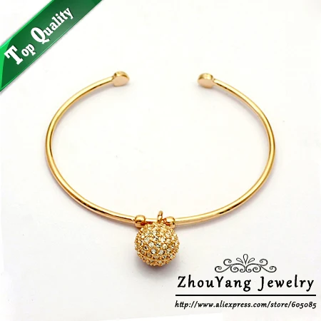 Ювелирные изделия ZHOUYANG ZYB028 с шариком цвета розового золота изготовленные из