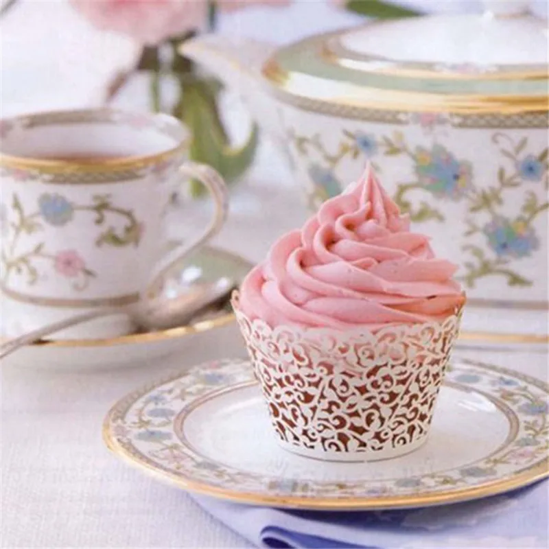 

50pcs/pack Cake Paper Vine Lace Laser Cut Cupcake Wrapper Liner Baking Cup Wedding Birthday Tea Party Home Decoration IC878048
