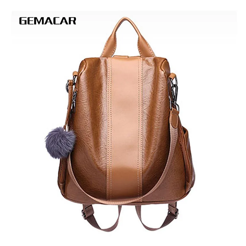 

New Popular Wild Female Backpack Best Women Shopping Casual Bag Soft Pu Leather Waterproof Bag Student Cute Backpack