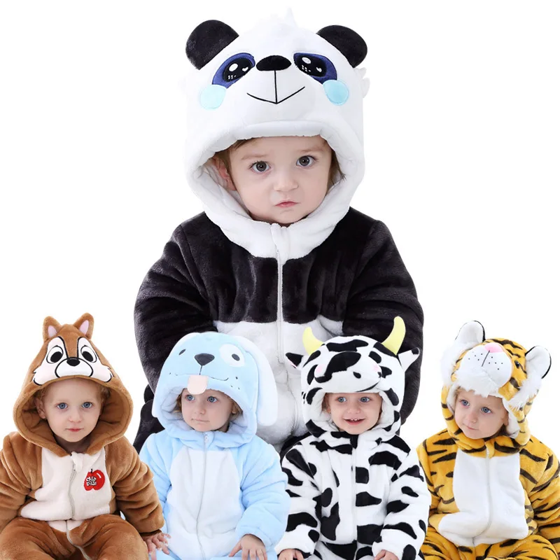 

2019 Infant Romper Baby Boys Girls Jumpsuit New born Bebe Clothing Hooded Toddler Baby Clothes Cute Panda Romper Baby Costumes