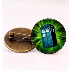 SUTEYI зеленой молнией Броши Tardis машина времени и рисунком полицейской будки ювелирных изделий фантастических чехол для сериала "Доктор Кто"