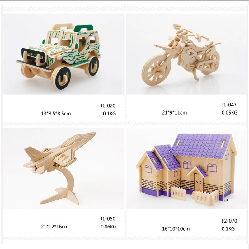 Деревянные DIY Джип динозавр животное стиль 3D головоломки деревянные ремесла