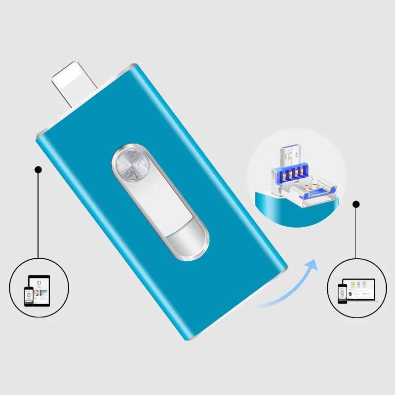 Usb флэш-накопитель 3.0 OTG для iPhone 5/5S/5C/6/6 S Plus/7/ ipad/Android флешки usb stick mini usb flash металла 64 ГБ 32 ГБ usb flash