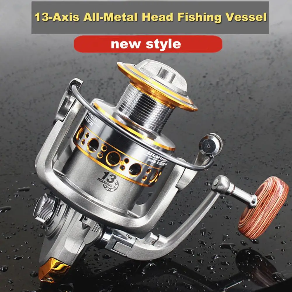

Spinning Fishing Reel 13 Bearing Balls 1000-7000 Series 5.2:1 Metal Coil Spinning Reel Boat Rock Beach Fishing Wheel
